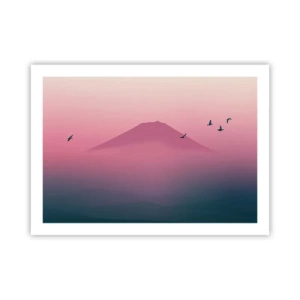 Poster - Wandelaars boven de wolken - 70x50 cm