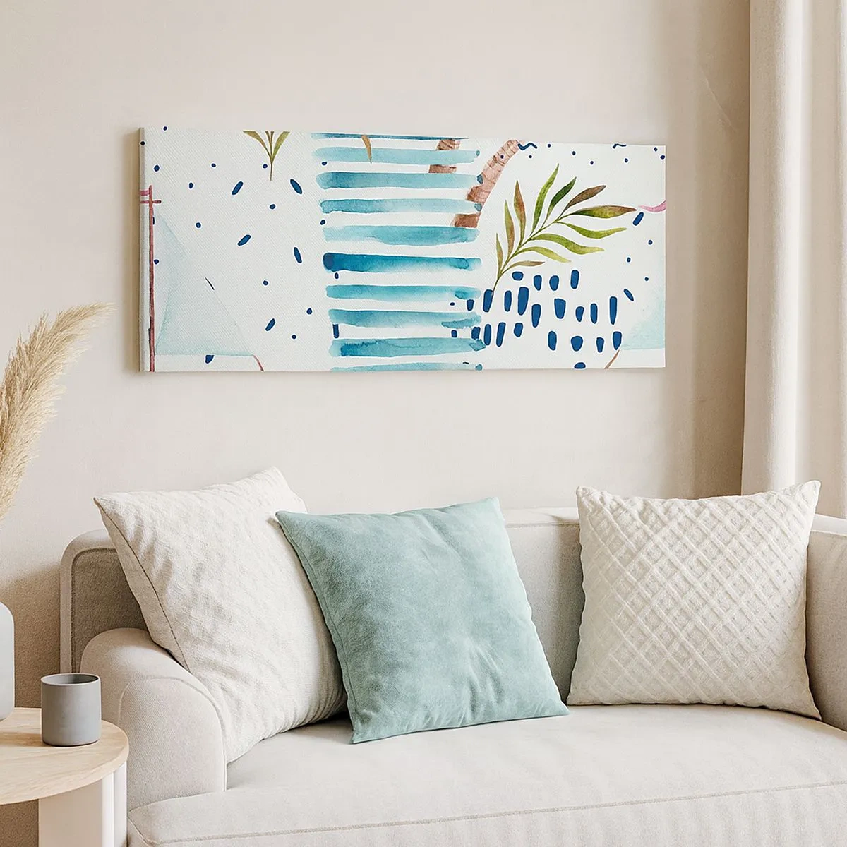 Schilderen op canvas - Vakantie onder palmbomen - 100x40 cm