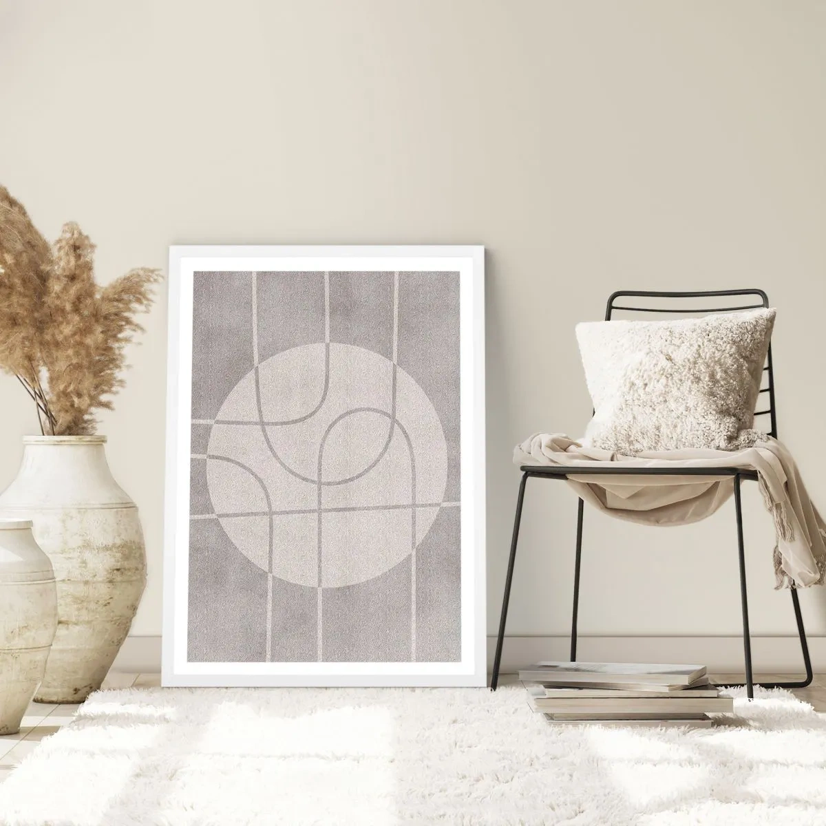 Poster in een witte lijst - Rond en rechtdoor - 61x91 cm