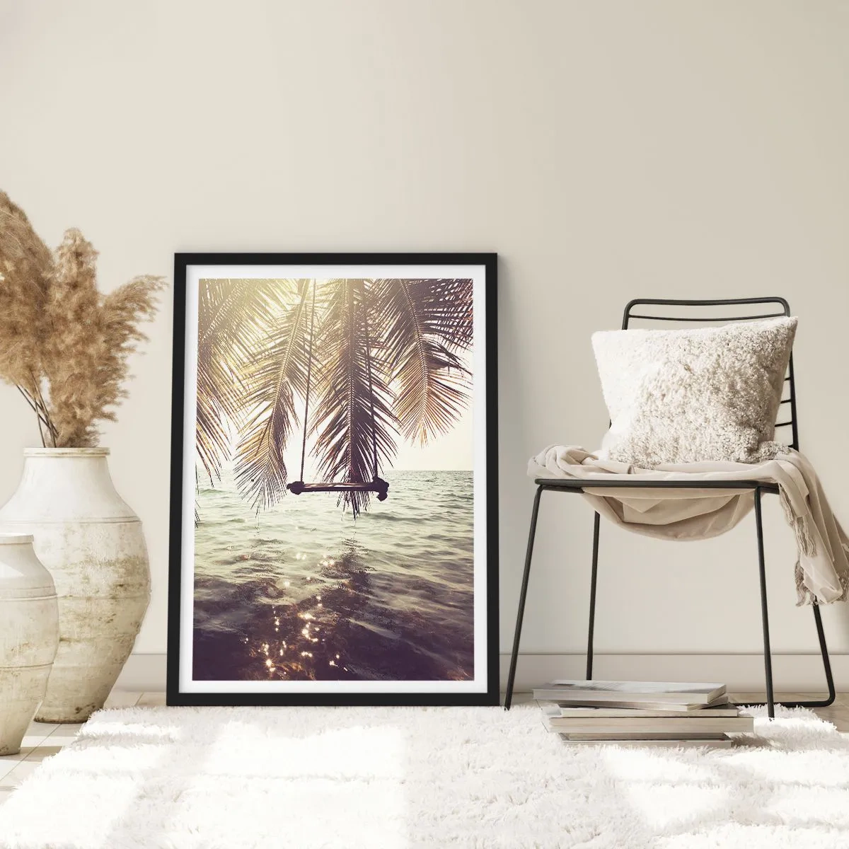 Poster in een zwarte lijst - Je kunt naar believen in de wolken slingeren - 70x100 cm