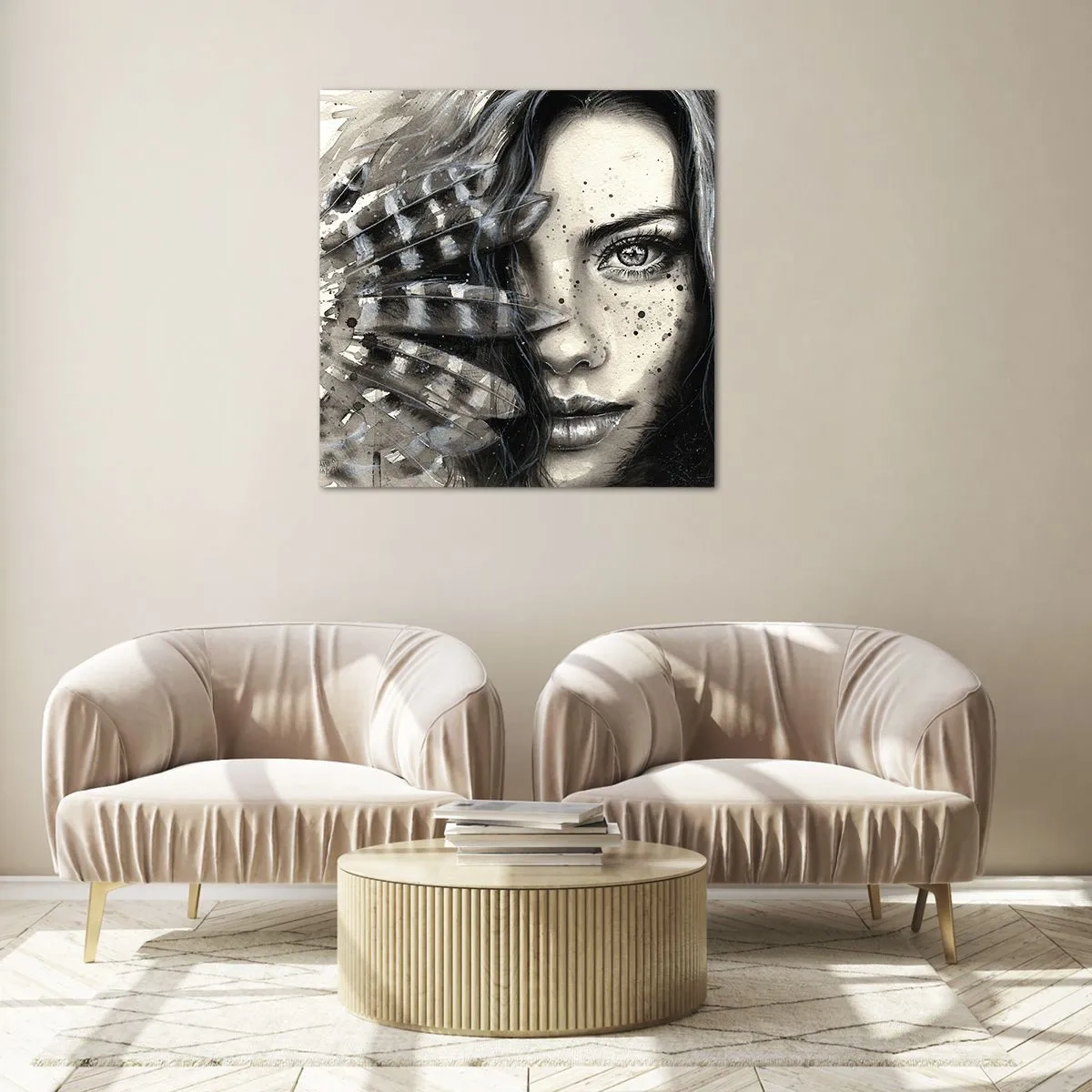 Schilderen op glas - Wilde schoonheid - 60x60 cm