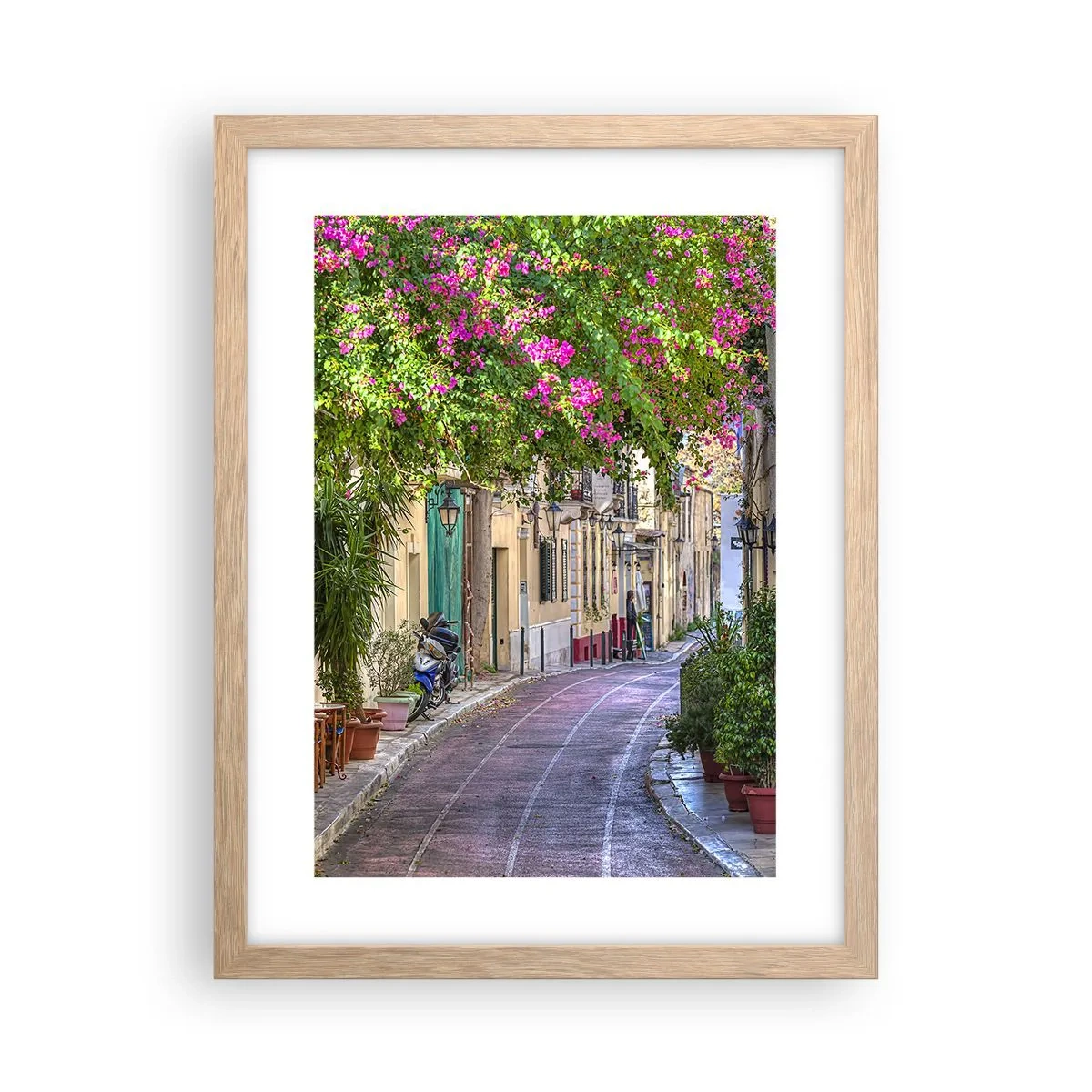 Een poster in een licht eiken lijst - Bloeiende steeg - 30x40 cm