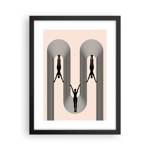 Poster in een zwarte lijst - Op zijn kop - 30x40 cm