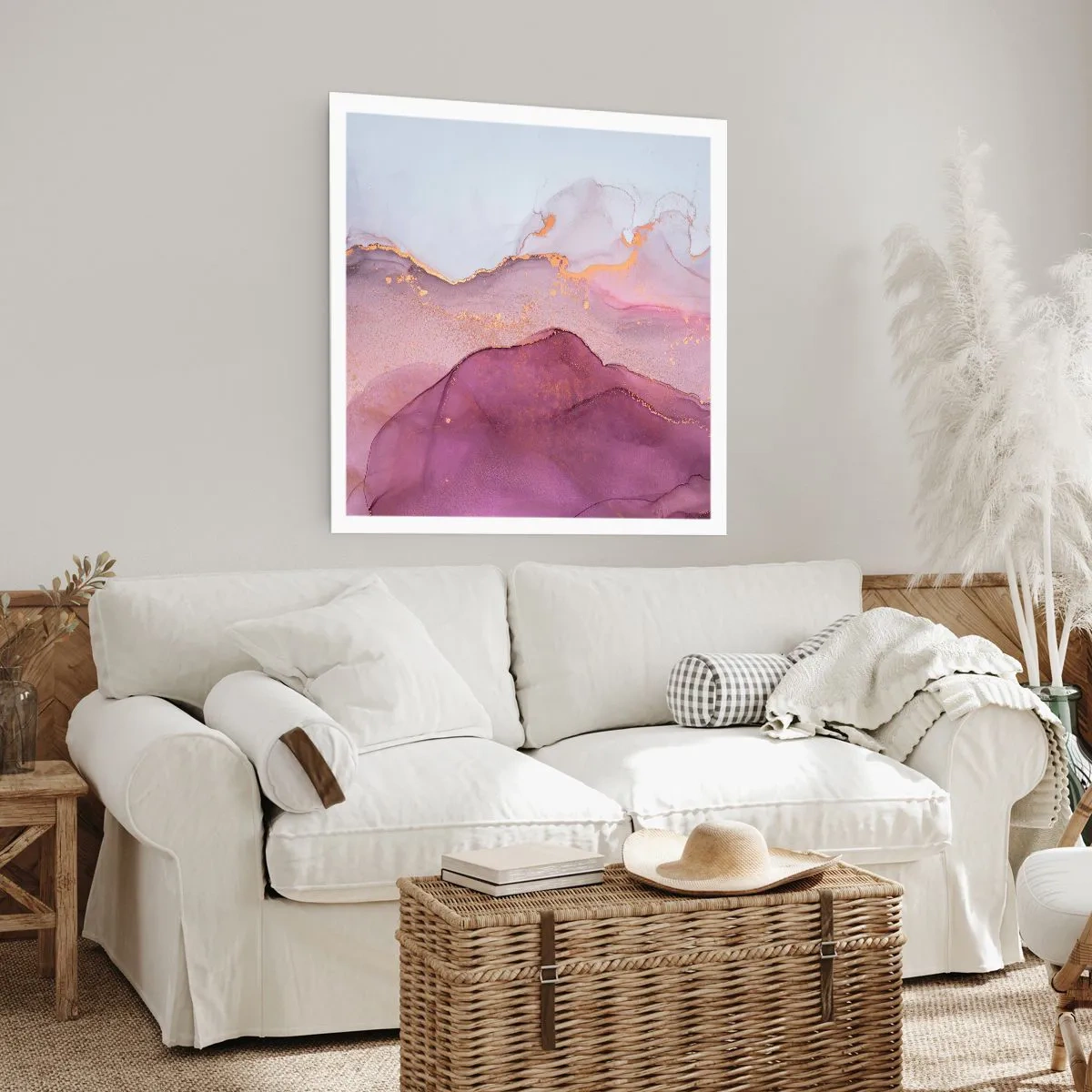 Poster - Lila en paarse golven - 30x30 cm