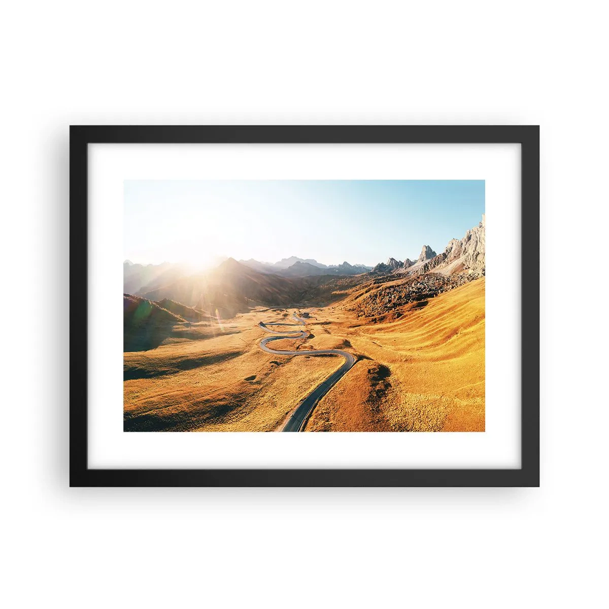 Poster in een zwarte lijst - In een gouden vallei - 40x30 cm
