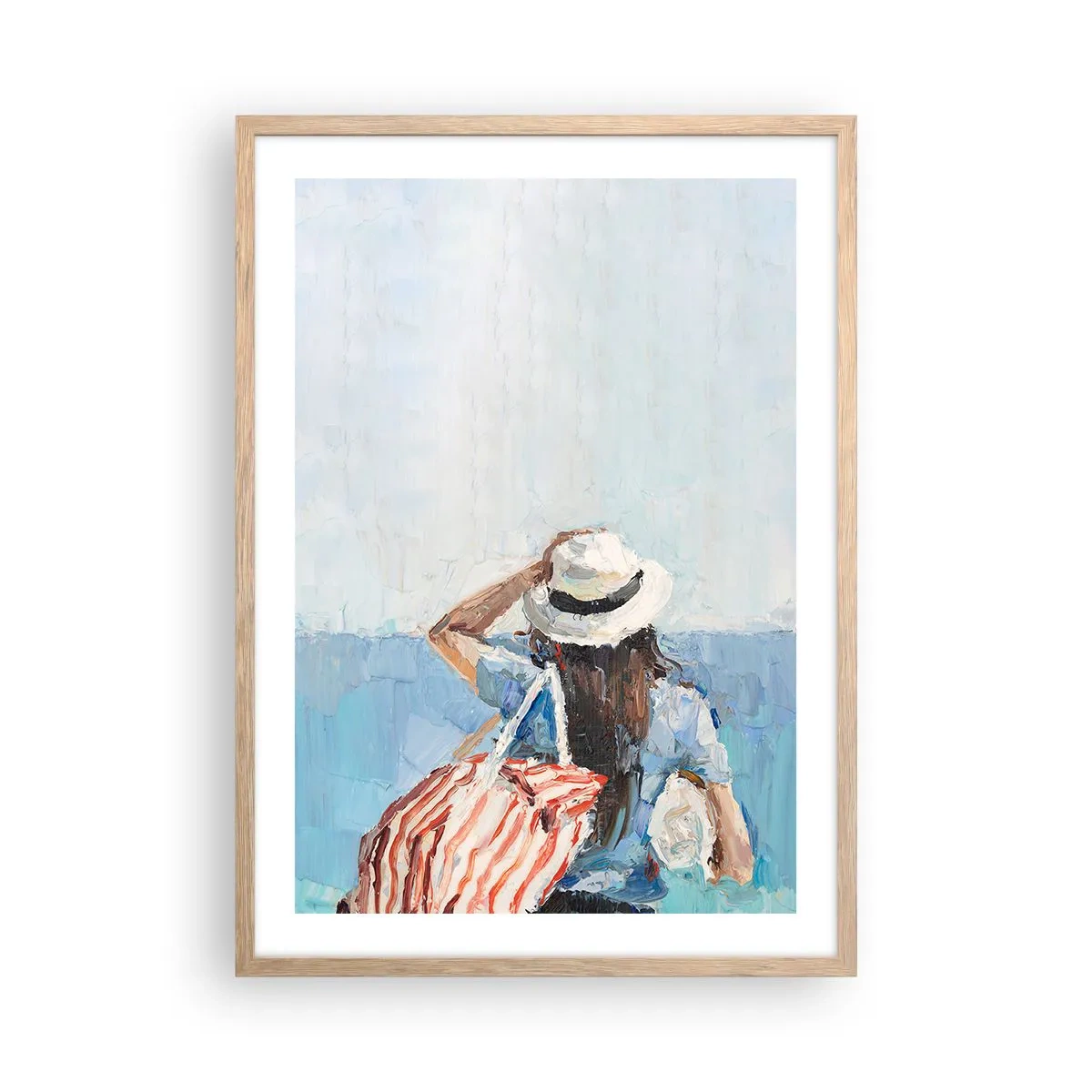 Een poster in een licht eiken lijst - Welkom bij je vakantie - 50x70 cm