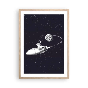 Een poster in een licht eiken lijst - Spacesurfer - 50x70 cm