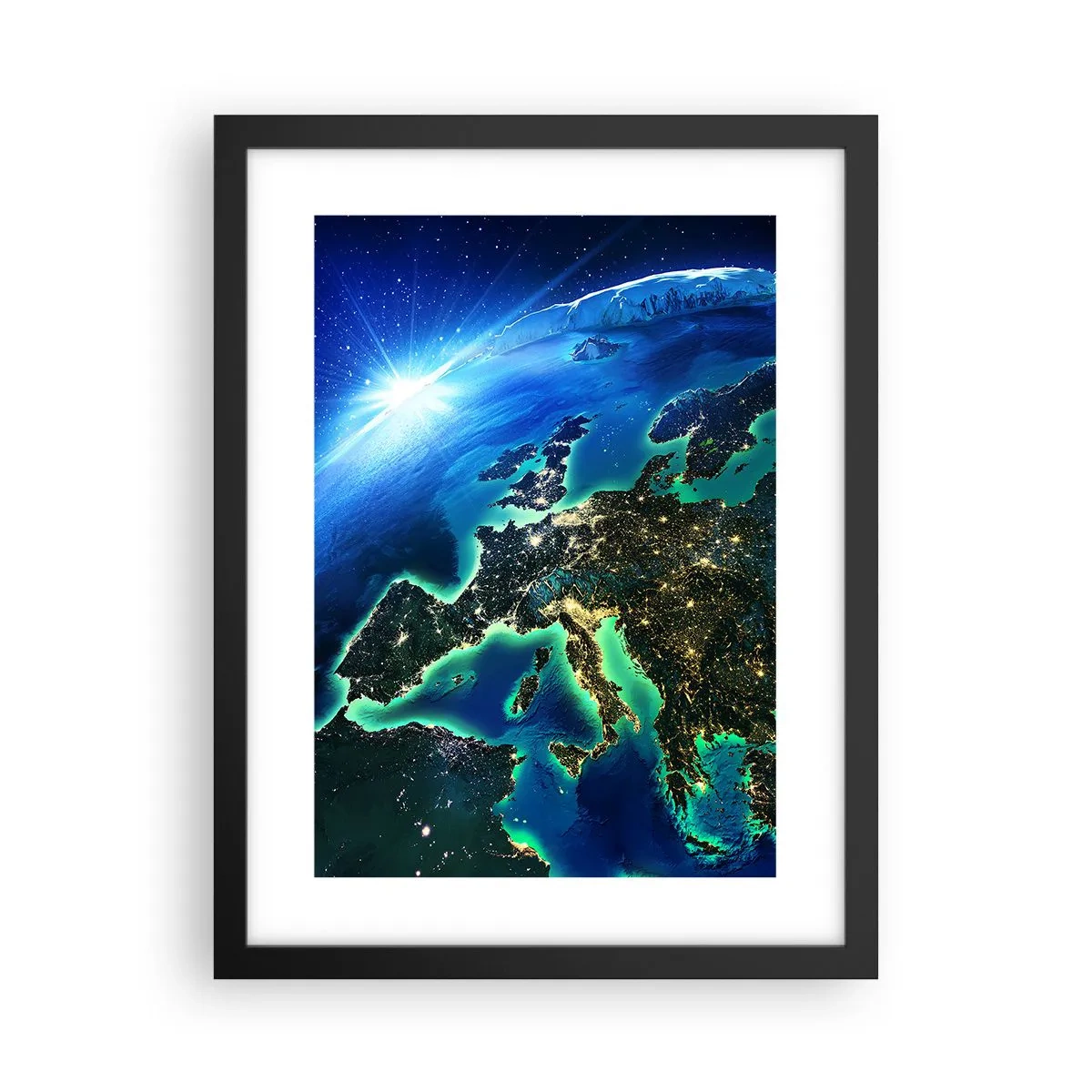 Poster in een zwarte lijst - Sprankelend Europa - 30x40 cm