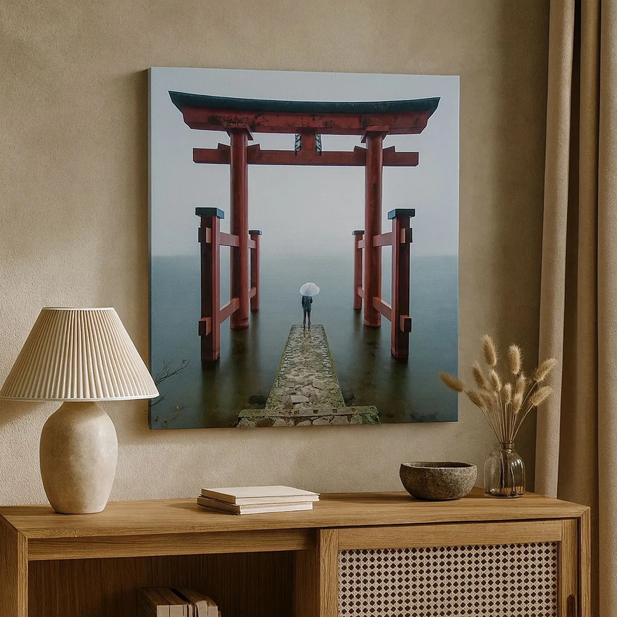 Schilderen op canvas - Japanse mijmering - 30x30 cm