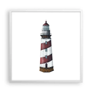 Poster in een witte lijst - Altijd op zijn hoede - 60x60 cm