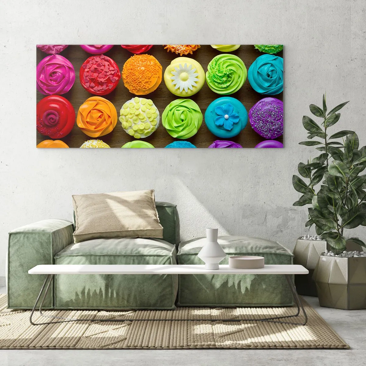 Schilderen op glas - Elk anders - allemaal lekker  - 160x50 cm