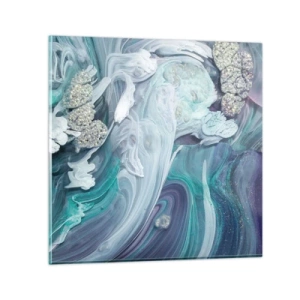 Schilderen op glas - Stromingen van hemelsblauw - 50x50 cm