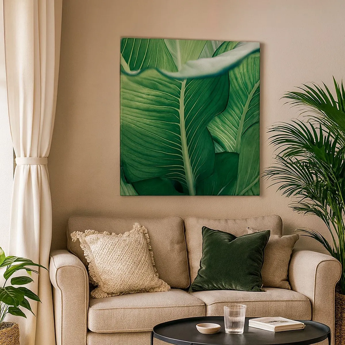 Schilderen op canvas - Intens groen leven - 30x30 cm