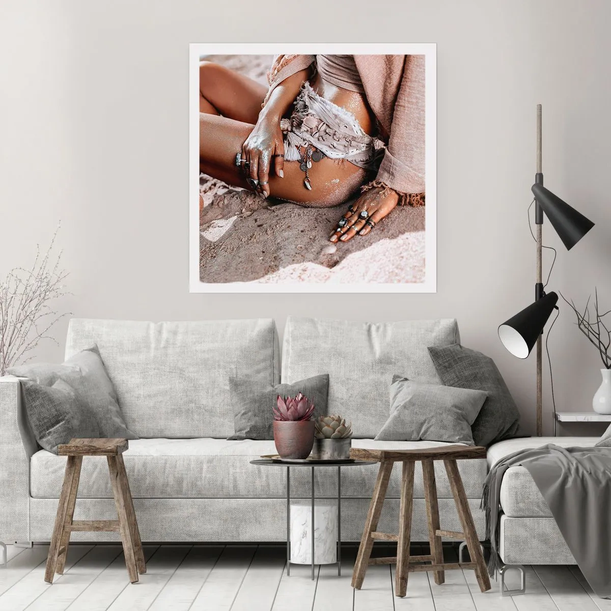 Poster - Door de golven gegooid? - 30x30 cm