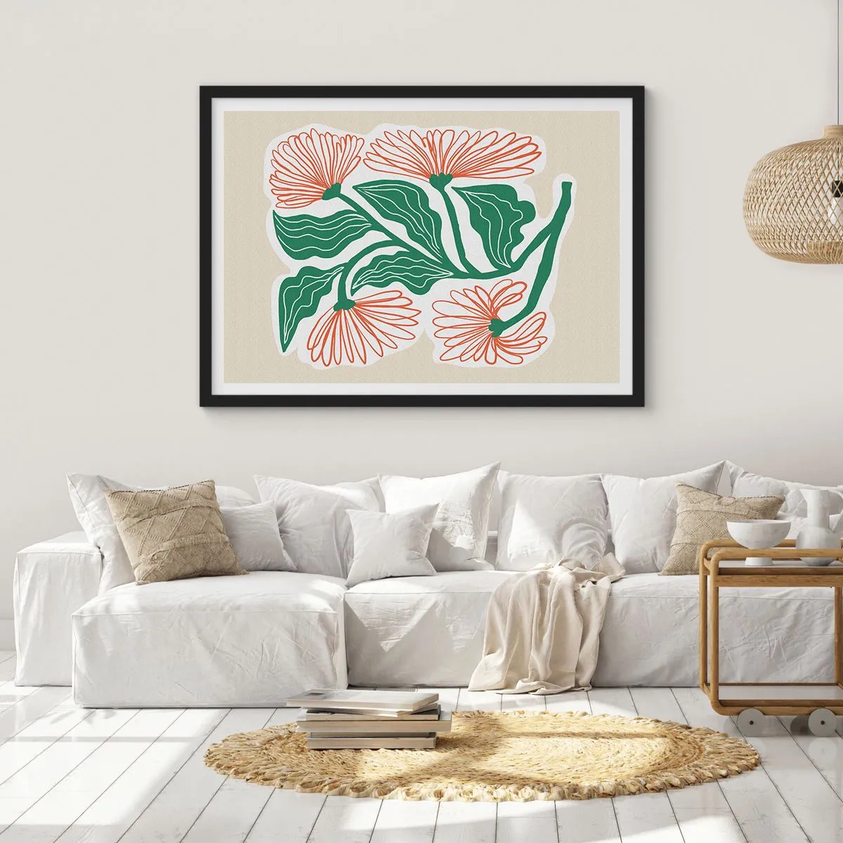 Poster in een zwarte lijst - Folk en modern - 70x50 cm