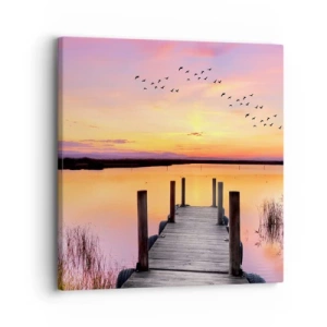 Schilderen op canvas - Violet stille dageraad - 30x30 cm