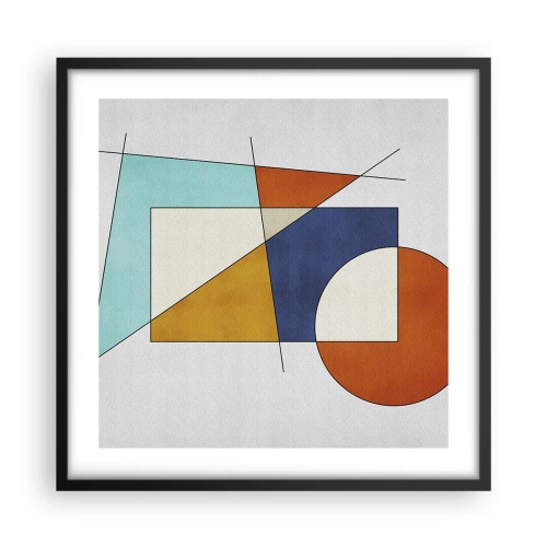 Poster in een zwarte lijst - Abstractie: modernistisch plezier - 50x50 cm