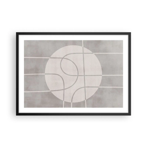 Poster in een zwarte lijst - Rond en rechtdoor - 70x50 cm