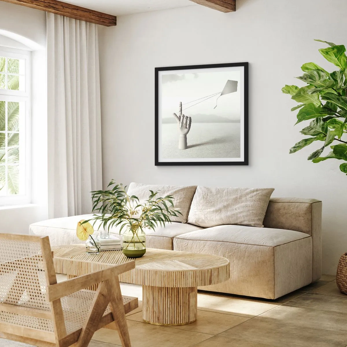 Poster in een zwarte lijst - Krachttest - 40x40 cm