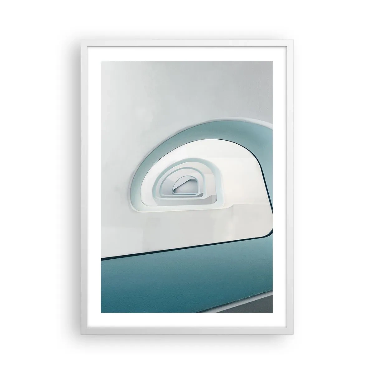 Poster in een witte lijst - Naar de bodem van de blauwe - 50x70 cm