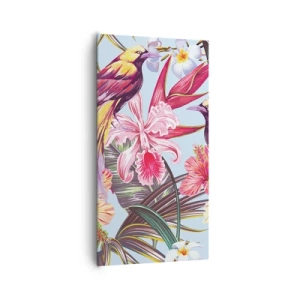 Schilderen op canvas - Bloemblaadjes en veren - 65x120 cm