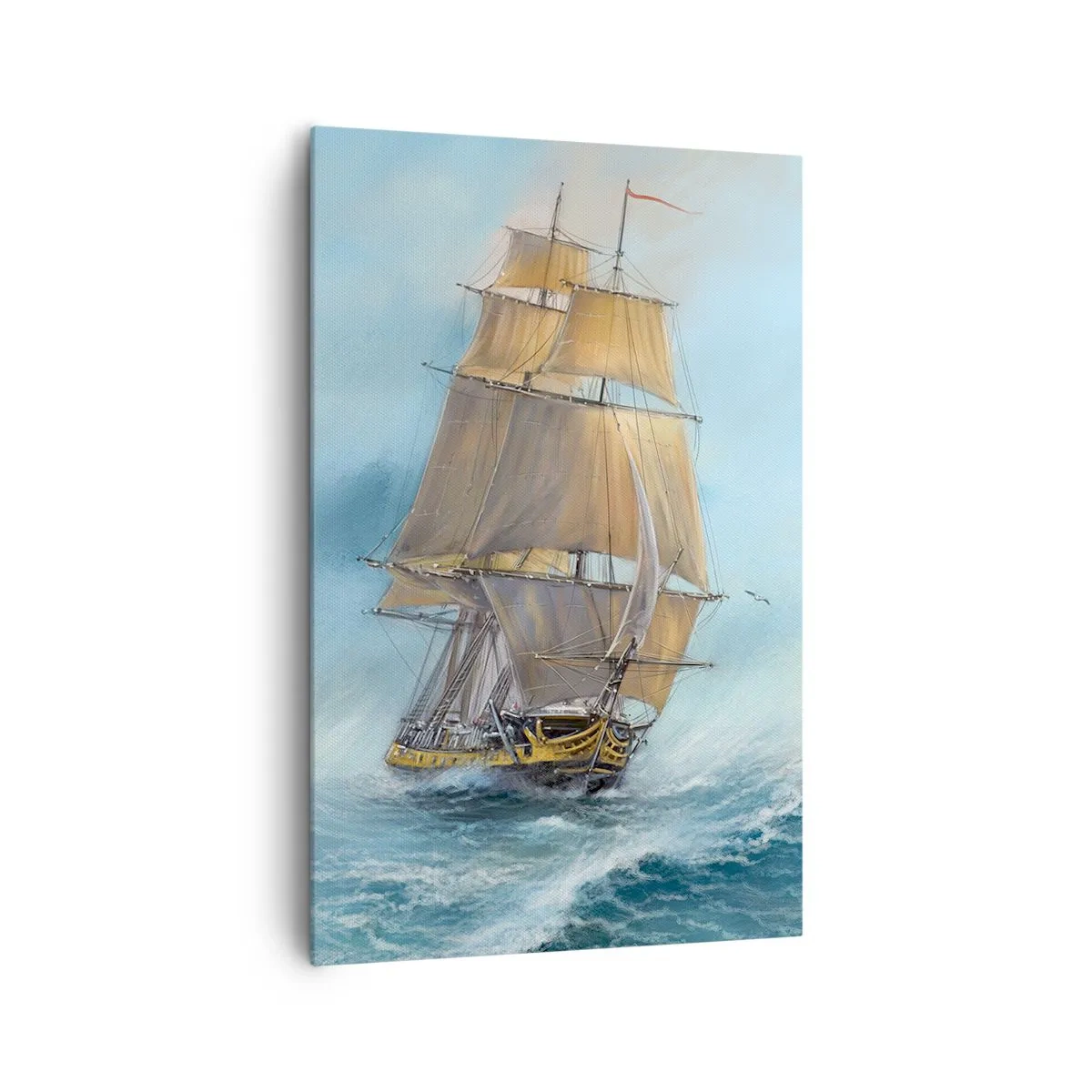 Schilderen op canvas - Haasten over de golven - 80x120 cm