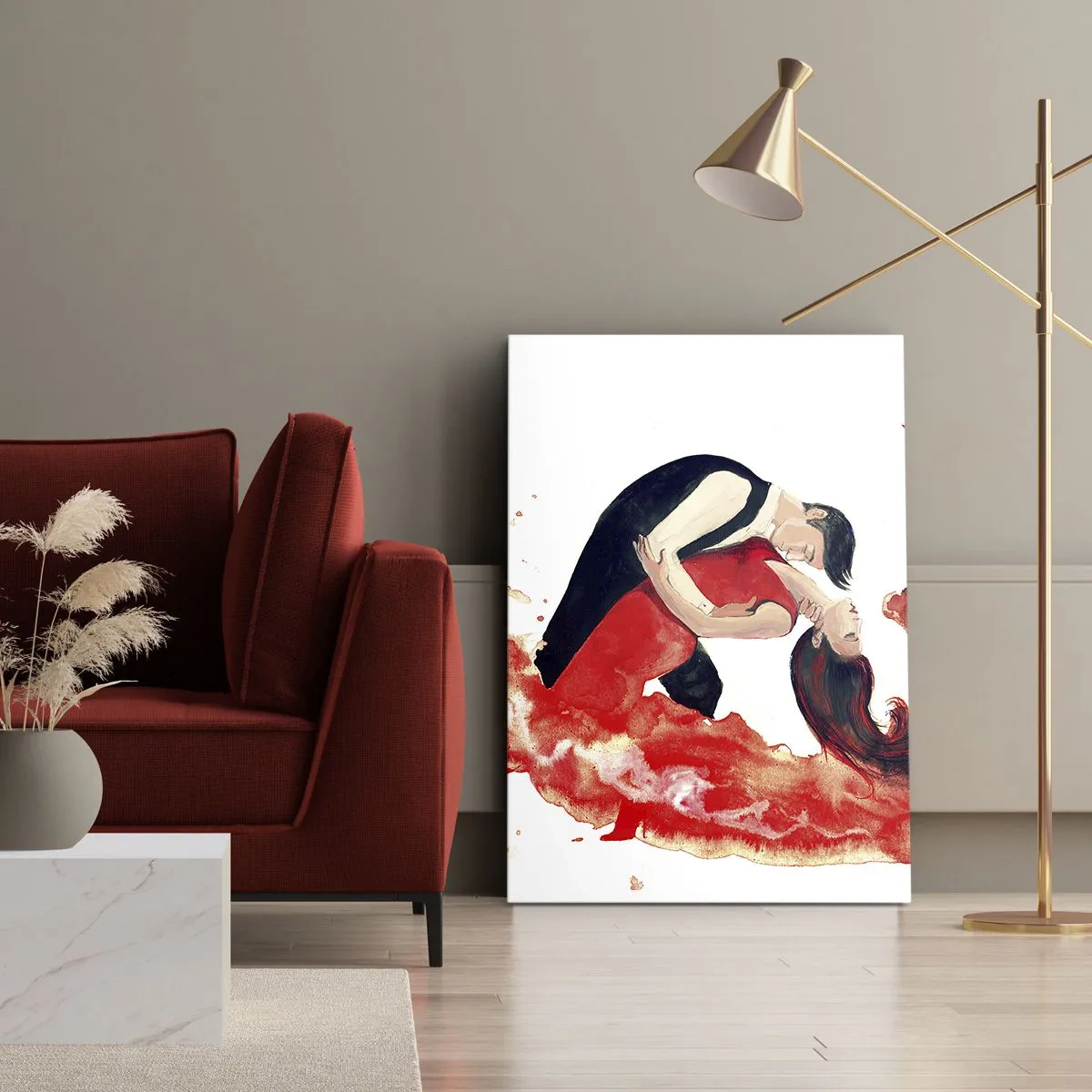 Schilderen op canvas - Tango - een sensuele golf - 70x100 cm