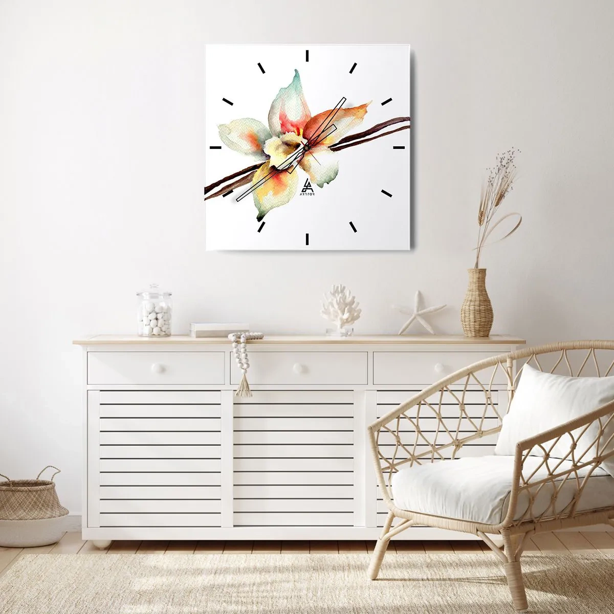 Wandklok - Klok - Zoetheid gemorst met verf - 40x40 cm