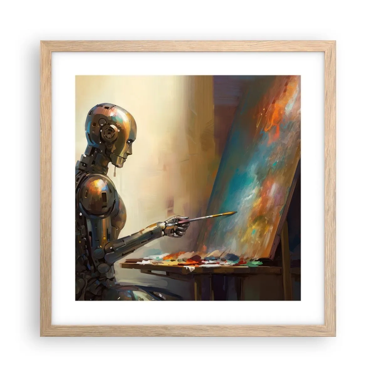Een poster in een licht eiken lijst - De kunst van de toekomst - 40x40 cm