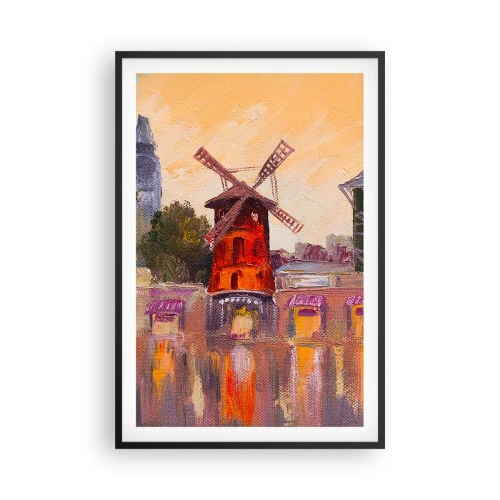 Poster in een zwarte lijst - Parijse iconen – Moulin Rouge - 61x91 cm