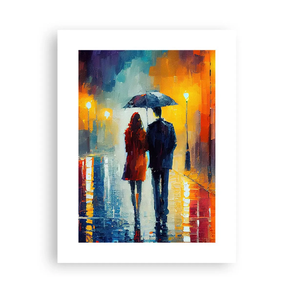 Poster - Samen – een kleurrijke nacht - 30x40 cm