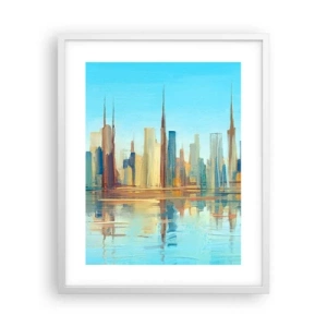 Poster in een witte lijst - Een zonnige metropool - 40x50 cm