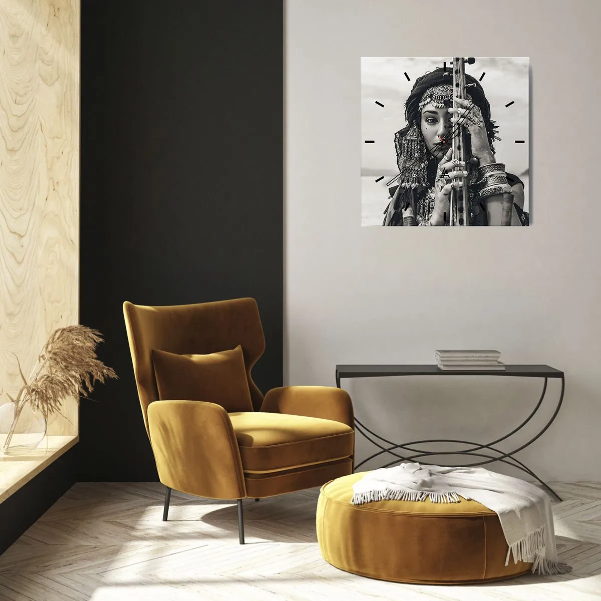 Wandklok - Klok - De muziek van het Oosten zelf - 40x40 cm