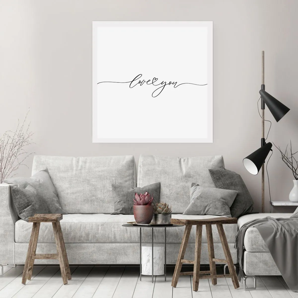 Poster - Zwart op wit - 60x60 cm