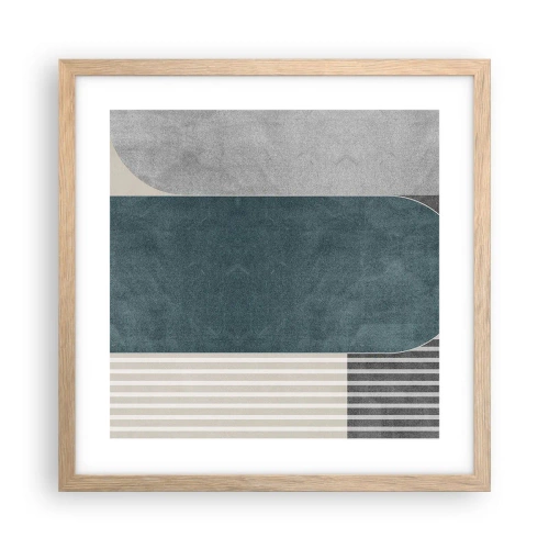 Een poster in een licht eiken lijst - Compositie op niveau - 40x40 cm