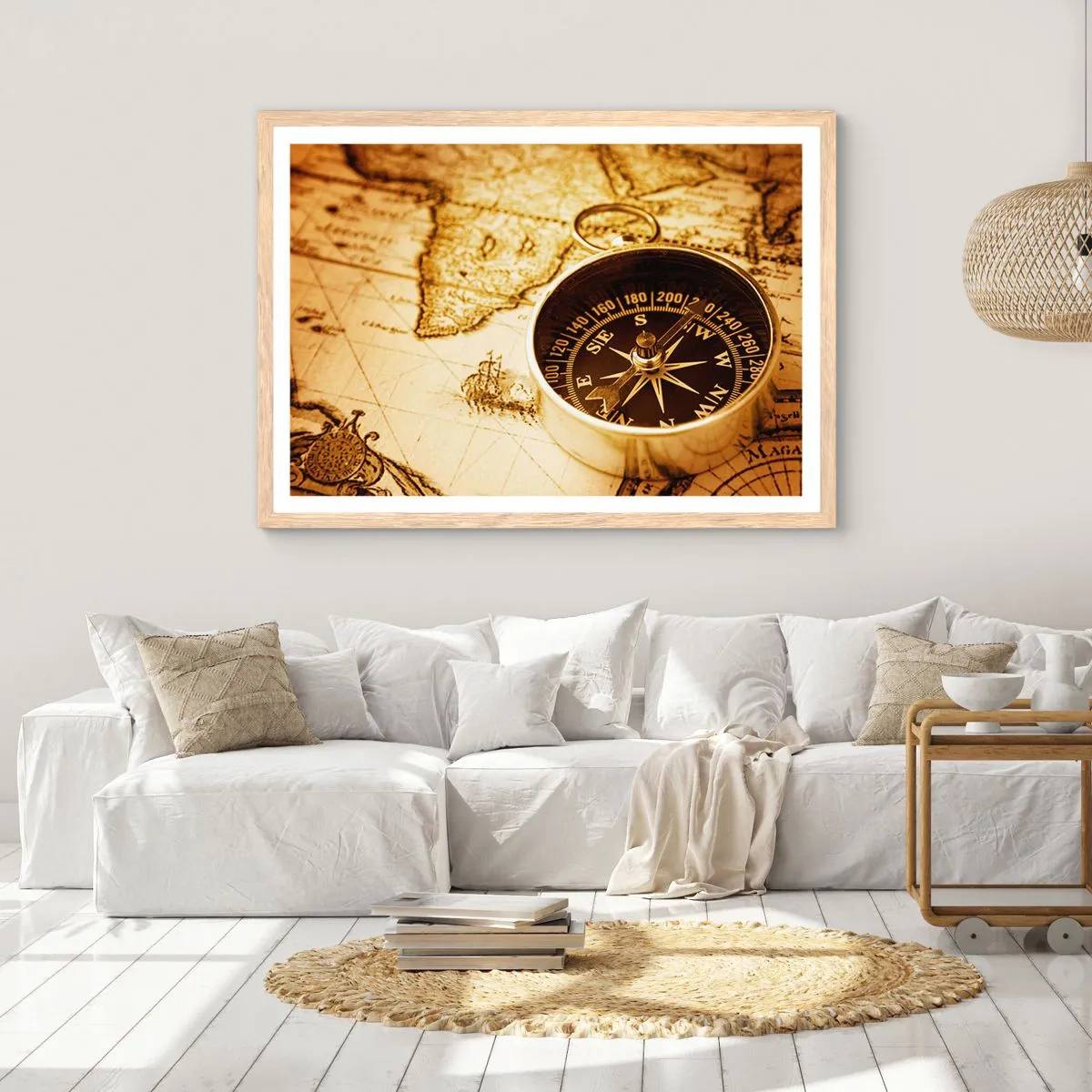 Een poster in een licht eiken lijst - Oost of west? - 70x50 cm