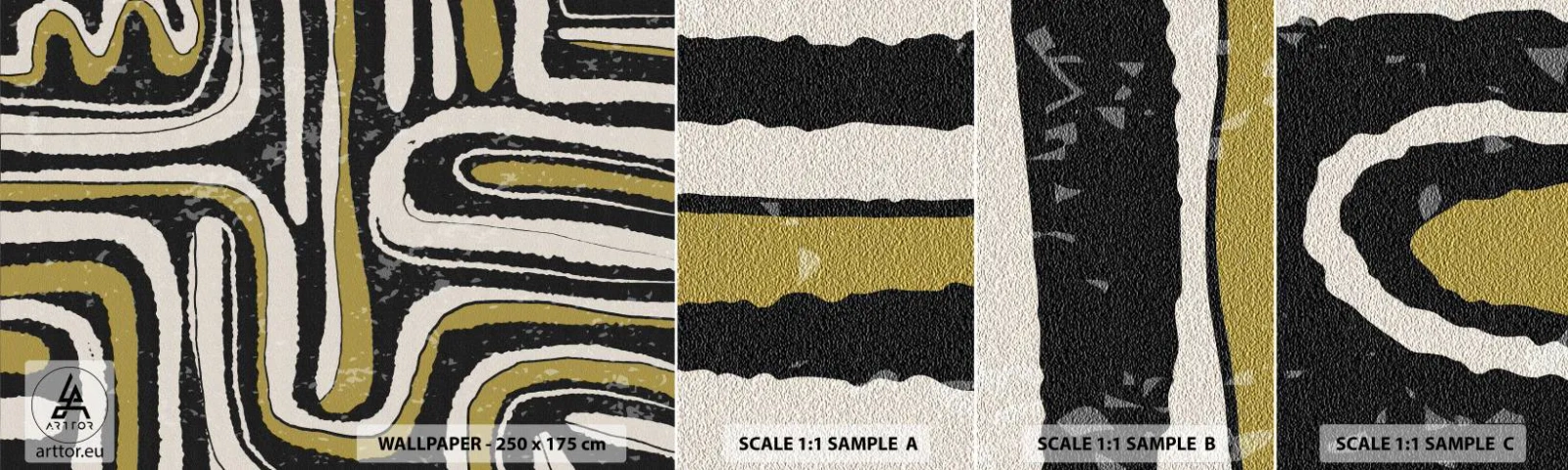 Fotobehang Staaltje Standard Eco - Compositie: wegen en steegjes - Op leeftijd, Abstractie, Deel - 100x30 cm