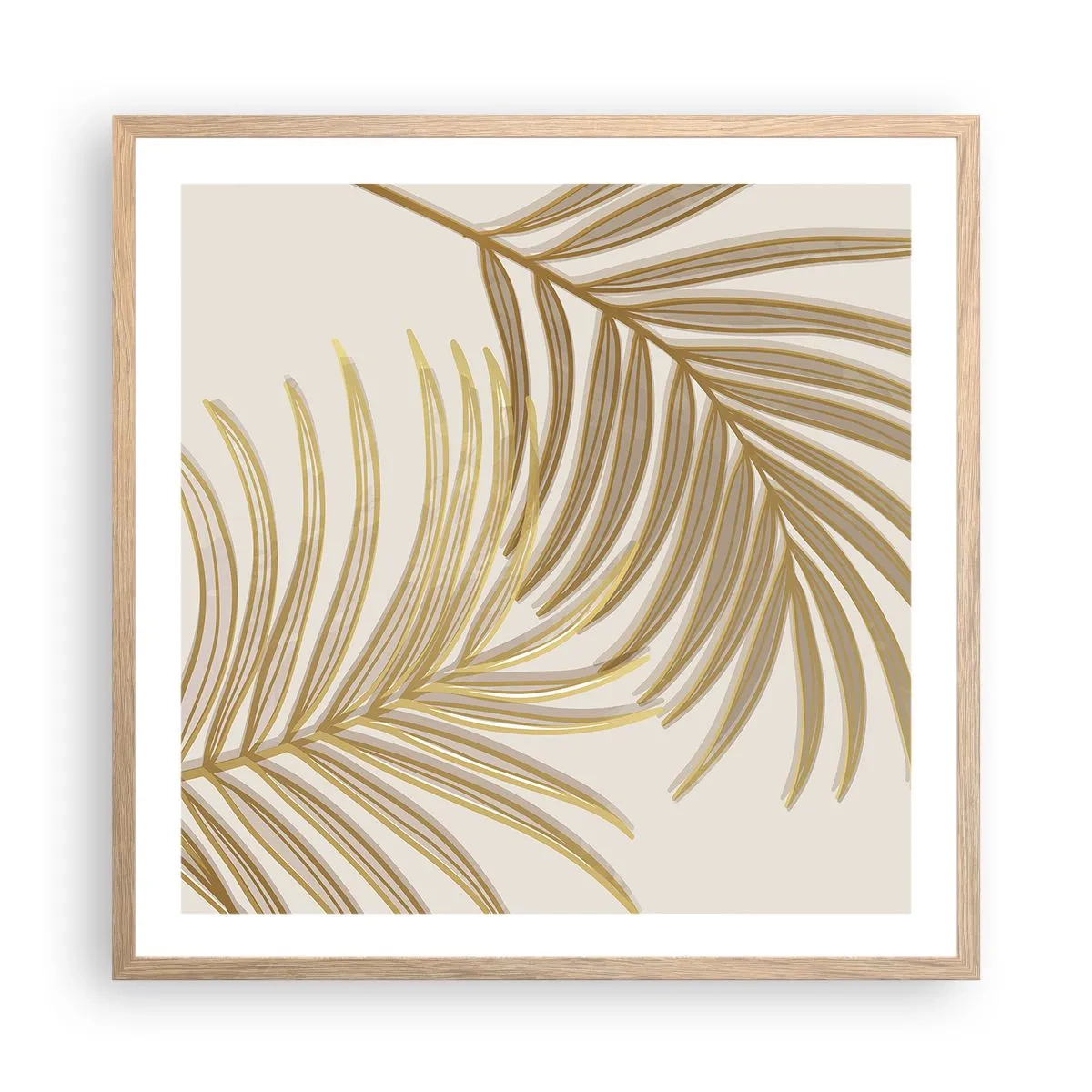 Een poster in een licht eiken lijst - Gouden Palm! - 60x60 cm
