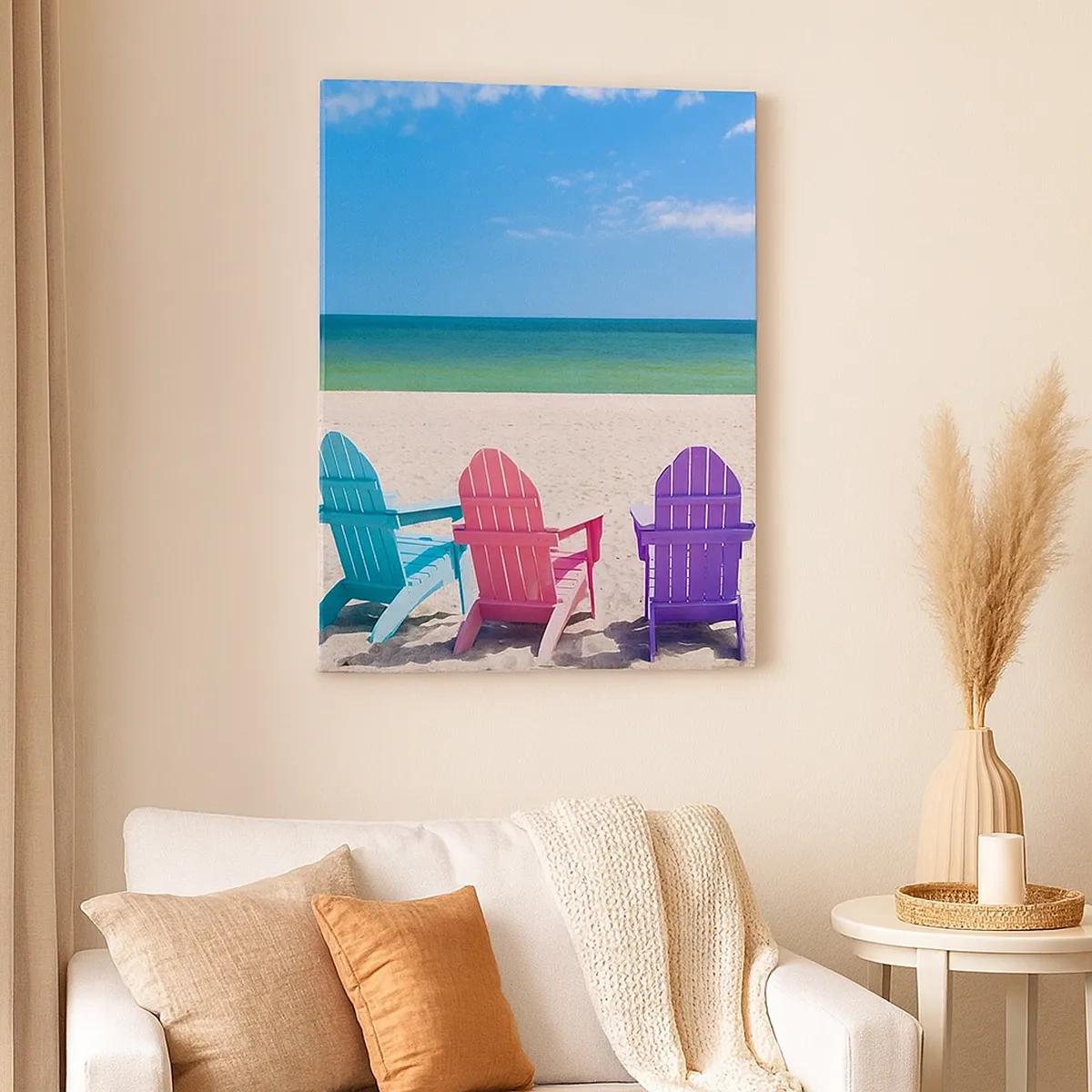 Schilderen op canvas - Regenboog strand - 50x70 cm