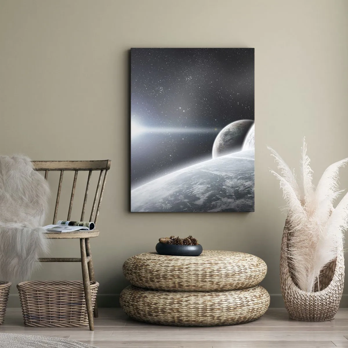 Schilderen op canvas - Kosmische muziek van de sferen - 45x80 cm