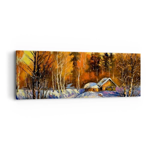 Schilderen op canvas - Winter impressie in de zon - 90x30 cm