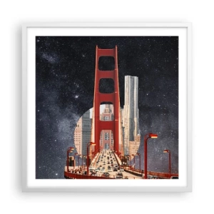 Poster in een witte lijst - Altijd in het centrum - 60x60 cm