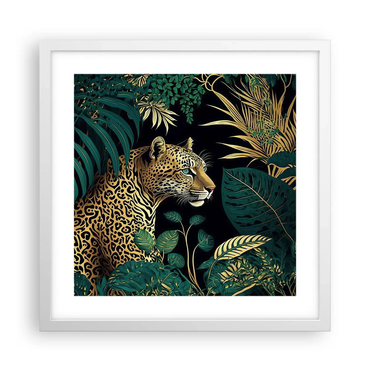 Poster in een witte lijst - Een gastheer in de jungle - 40x40 cm