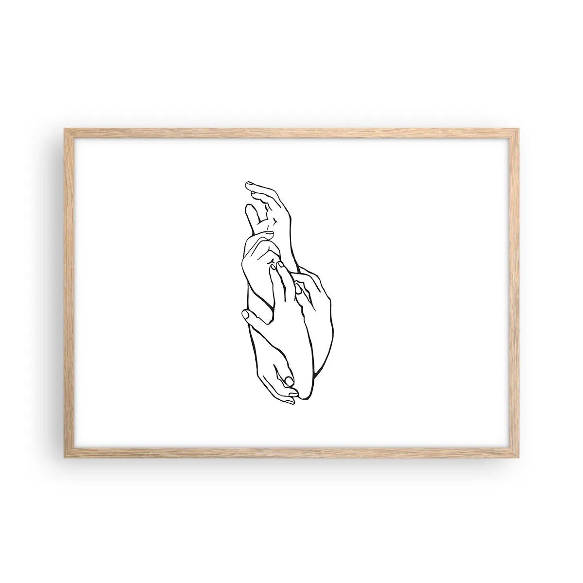 Een poster in een licht eiken lijst - Goede aanraking - 70x50 cm