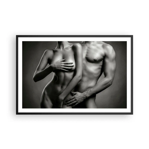 Poster in een zwarte lijst - Adam en Eva - 91x61 cm