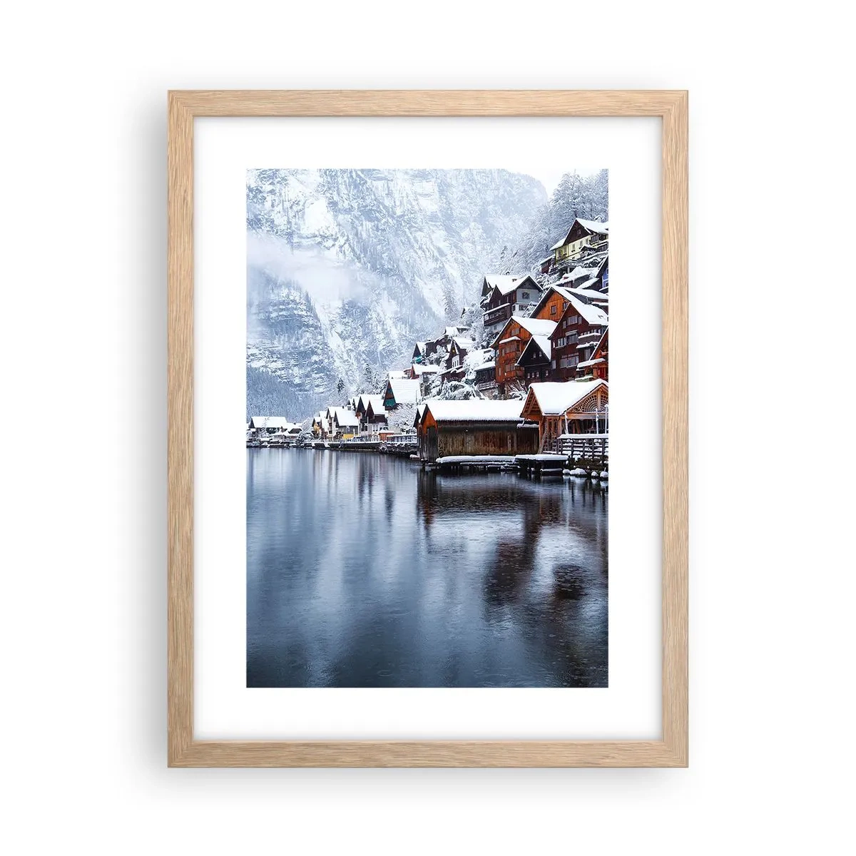 Een poster in een licht eiken lijst - In winterdecoratie - 30x40 cm