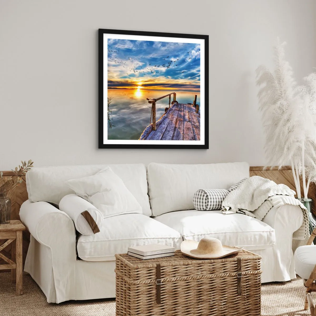 Poster in een zwarte lijst - De wind gaat rusten - 60x60 cm