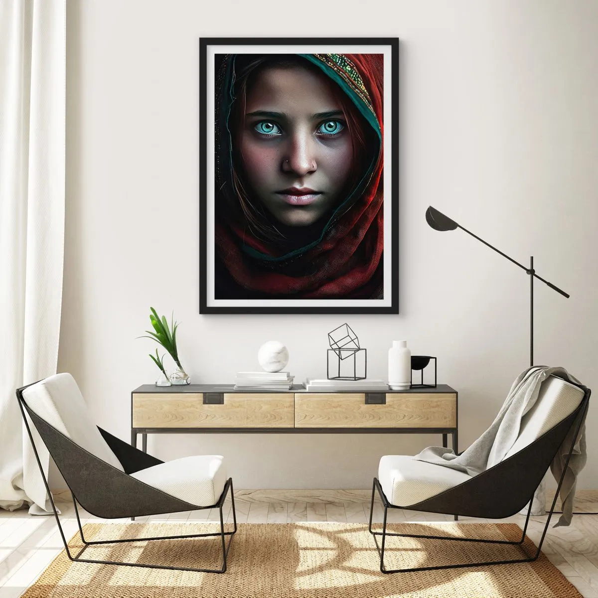 Poster in een zwarte lijst - Oosterse prinses - 61x91 cm