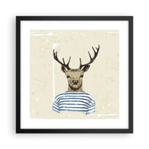 Poster in een zwarte lijst - Omdat ik van gestreepte t-shirts hou! - 40x40 cm