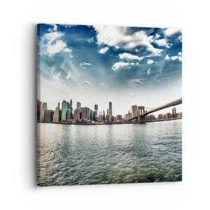 Schilderen op canvas - Het glazen eiland - 30x30 cm